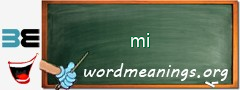 WordMeaning blackboard for mi